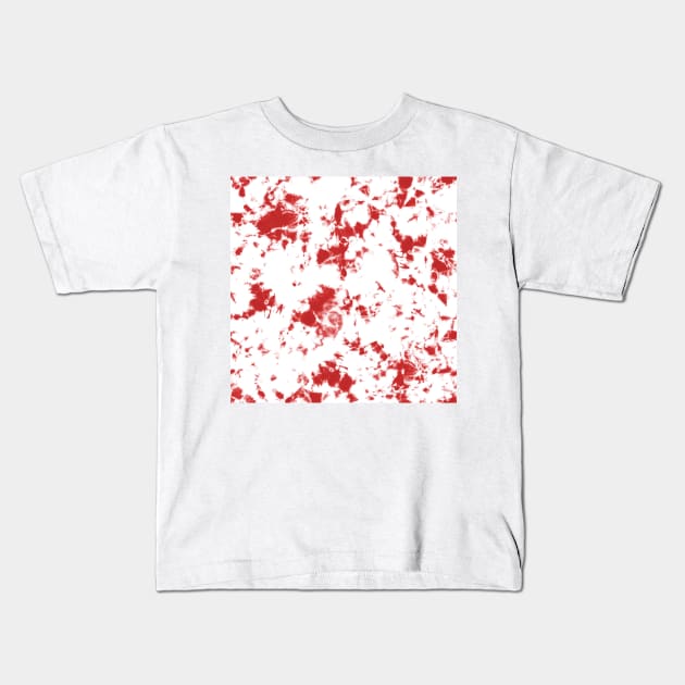 Poppy red and white Storm - Tie-Dye Shibori Texture Kids T-Shirt by marufemia